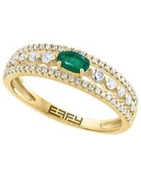Effy Fine Jewelry - 14K 0.67 Ct. Tw. Diamond & Emerald Ring - Lyst