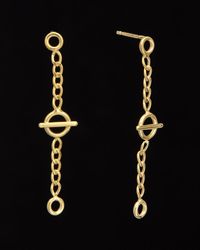 Italian Gold - 14k Circle & Bar Curb Link Drop Earrings - Lyst