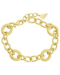 Sterling Forever - 14k Plated Carter Round Statement Link Bracelet - Lyst