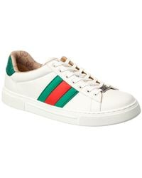 Gucci - Sneaker With Web Detail Calf Trainers - Lyst