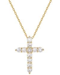 Suzy Levian CZ Jewelry - Suzy Levian Silver Cz Cross Pendant - Lyst
