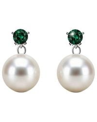 Liv Oliver - 18k Plated Quartz 10-35mm Pearl Drop Earrings - Lyst
