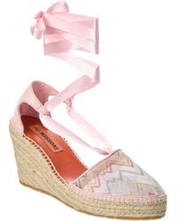 Missoni - Canvas & Leather Wedge Espadrille - Lyst