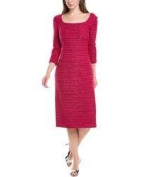 St. John - Sequin Tweed Midi Dress - Lyst
