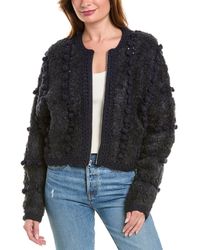 FRAME - Pom Pom Wool-blend Cardigan - Lyst