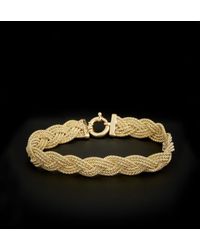 Italian Gold - 14k Braided Triple Popcorn Link Bracelet - Lyst