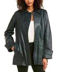 Vince Belted Leather Trench Coat - Multicolour