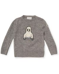 Moncler Crewneck Wool Sweater - Grey