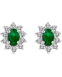 Diana M. Jewels - Fine Jewelry 14k 0.70 Ct. Tw. Diamond & Emerald Earrings - Lyst