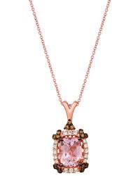 Le Vian - Le Vian 14K Rose 2.68 Ct. Tw. Diamond & Morganite Pastels Pendant Necklace - Lyst