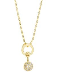Savvy Cie - Cz Dangle Necklace - Lyst