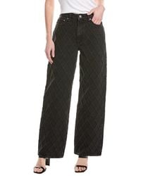 Rag & Bone - Logan Quilted Washed Black Wide Leg Jean - Lyst