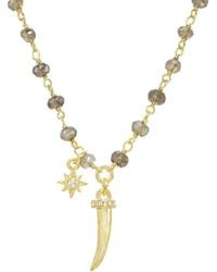 Rachel Reinhardt Jewelry - 14k Over Silver Cz Wrap Necklace - Lyst
