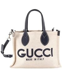 Gucci - Printed Canvas Logo Shopper Tote Small (Authentic Pre-Loved) - Lyst
