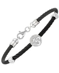 Diamond Select Cuts - Steel 0.03 Ct. Tw. Diamond Bangle Bracelet - Lyst