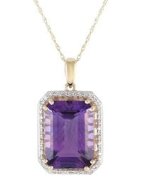 Gemstones - 14k 0.20 Ct. Tw. Diamond & Amethyst Pendant Necklace - Lyst
