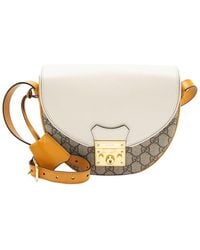 Gucci - Beige GG Supreme Canvas Padlock Saddle Small Shoulder Bag (authentic Pre-loved) - Lyst
