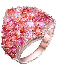 Genevive Jewelry - 14k Rose Gold Vermeil Cz Ring - Lyst