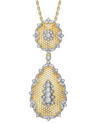Rachel Glauber - Two-tone Plated Cz Necklace - Lyst