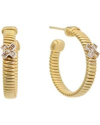 Meshmerise - 18k Over Silver 0.06 Ct. Tw. Diamond Earrings - Lyst