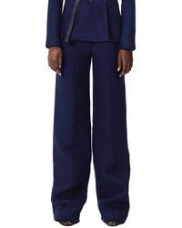 Adam Lippes - Full Leg Wool & Silk-Blend Trouser - Lyst