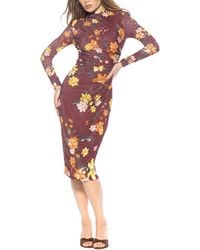 Alexia Admor - Kim Draped Midi Sheath Dress - Lyst