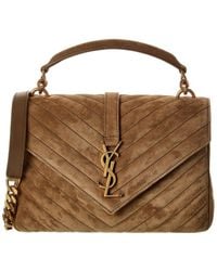 Saint Laurent - College Medium Suede Shoulder Bag - Lyst