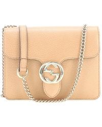 Gucci - Sheep Leather Interlocking Shoulder Bag Small (Authentic Pre-Loved) - Lyst