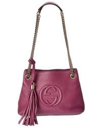 Gucci - Peonia Pebbled Calfskin Leather Small Soho Chain Shoulder Bag (authentic Pre-loved) - Lyst