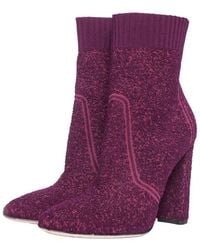 Gianvito Rossi - Polyester Fiona Boucle Knit Bootie (authentic Pre- Loved) - Lyst