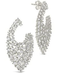 Sterling Forever - Cz Priscilla Statement Stud Earrings - Lyst