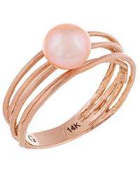 Masako Pearls 14k Rose Gold 7-7.5mm Pearl Ring - Pink