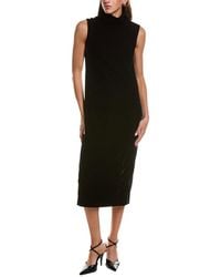 Theory - Velvet Funnel Neck Midi Dress - Lyst