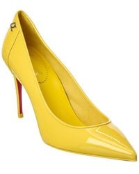 suede yellow pumps