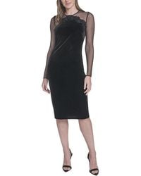Vince Camuto - Solid Long Sleeve Mini Dress - Lyst