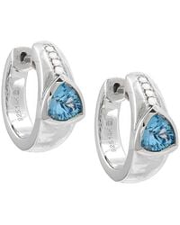 Gemstones - Silver 1.99 Ct. Tw. Diamond & Blue Topaz Earrings - Lyst