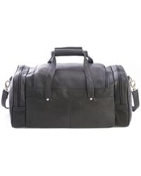 Royce Colombian Leather Overnight Duffel Bag - Black