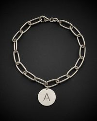 Italian Gold Over Silver - 18K Initial Bracelet - Lyst