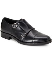 Cole Haan Leather Double Monk Dress Shoes - Black