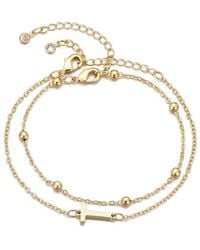 Adornia - 14K Plated Initial Bracelet Set - Lyst