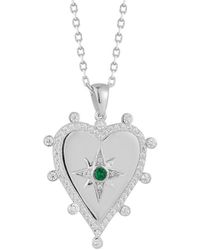 Sphera Milano - Silver Cz Heart Pendant Necklace - Lyst