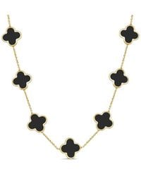 Italian Gold - 14k Onyx Layered Necklace - Lyst