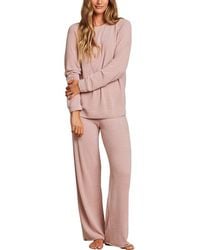 Barefoot Dreams - 2Pc Jersey Roll Pullover & Wide Leg Pant Set - Lyst