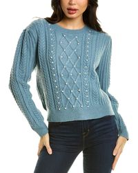 Gracia - Bead Embellished Cable-knit Sweater - Lyst