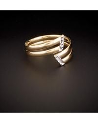 Italian Gold - 14k Two-tone Double Bypass Ring - Lyst