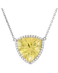 Gemstones - 14k 4.88 Ct. Tw. Diamond & Lemon Quartz Necklace - Lyst