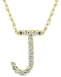 Suzy Levian - 14k Diamond Initial Necklace (a-z) - Lyst