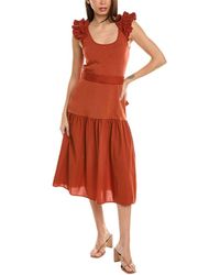 Nation Ltd - Everleigh Frilly Midi Dress - Lyst