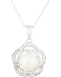Splendid - & Czs Silver 8-8.5mm Freshwater Pearl & Cz Necklace - Lyst