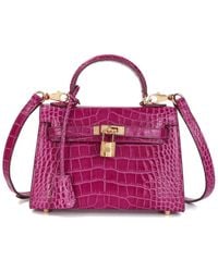 Tiffany & Fred Paris - Alligator-Embossed Leather Crossbody - Lyst